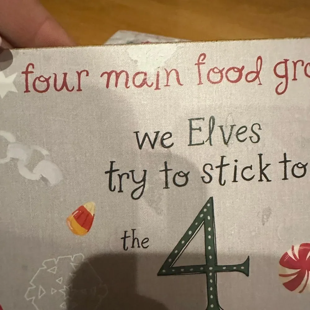 Pottery Barn Elf 6 Food Groups Cork Hard Placemats “read”